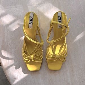 Zara strappy yellow heels